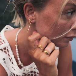 Sistie Universe reringe - Runde - Forgyldt Slv