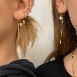 Sistie Young One reringe - Forgyldt Slv m. Ferskvandsperler