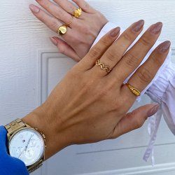 Sistie Young One Snake Slim Ring - Forgyldt Slv