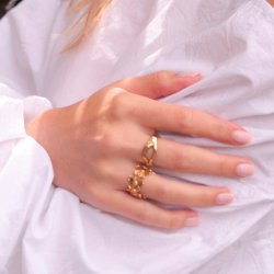 Sistie2ND Camellia Ring Forgyldt