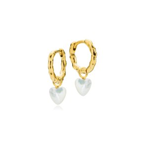 Sistie2ND Freja Creoler Hjerte Vedhng Forgyldt