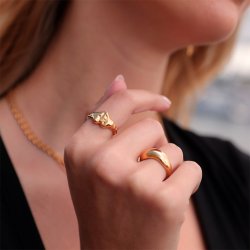 Sistie2ND Wavy Ring Forgyldt