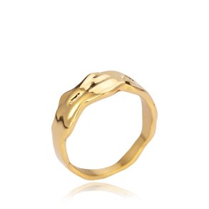 Sistie2ND Wavy Ring Smal Forgyldt