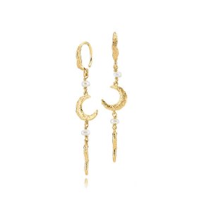 Sistie Universe Lange reringe - Forgyldt Slv