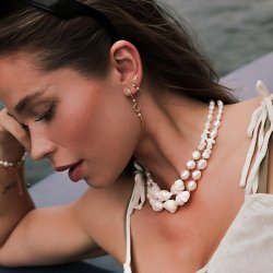 Sistie Universe Lange reringe - Forgyldt Slv