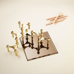 Stoff Nagel Glasplade - Kvadratisk - Smoked Brun