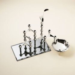 Stoff Nagel Glasplade - Rektangulrt - Smoked Sort