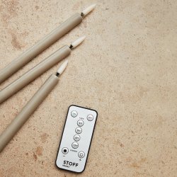 Stoff Nagel Uyuni LED Kertelys - Sand - 2 Stk.