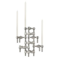 Stoff Nagel Lysestage Brstet Krom 3 stk.