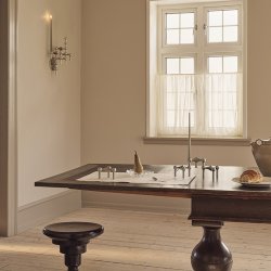 Stoff Nagel Lysestage Brstet Krom