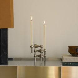 Stoff Nagel Lysestage Brstet Krom