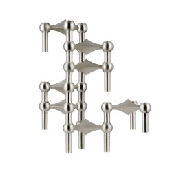 Stoff Nagel Lysestage Brstet Krom 3 stk.