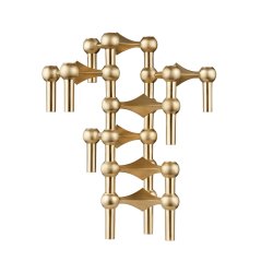 Stoff Nagel Lysestage Brstet Messing 3 stk.