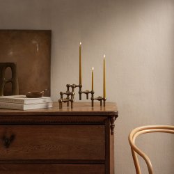 Stoff Nagel Lysestage Bronzeret Messing 3 stk.