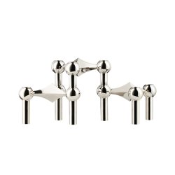 Stoff Nagel Lysestage - Krom - 3 stk