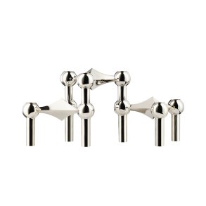 Stoff Nagel Lysestage - Krom - 3 stk