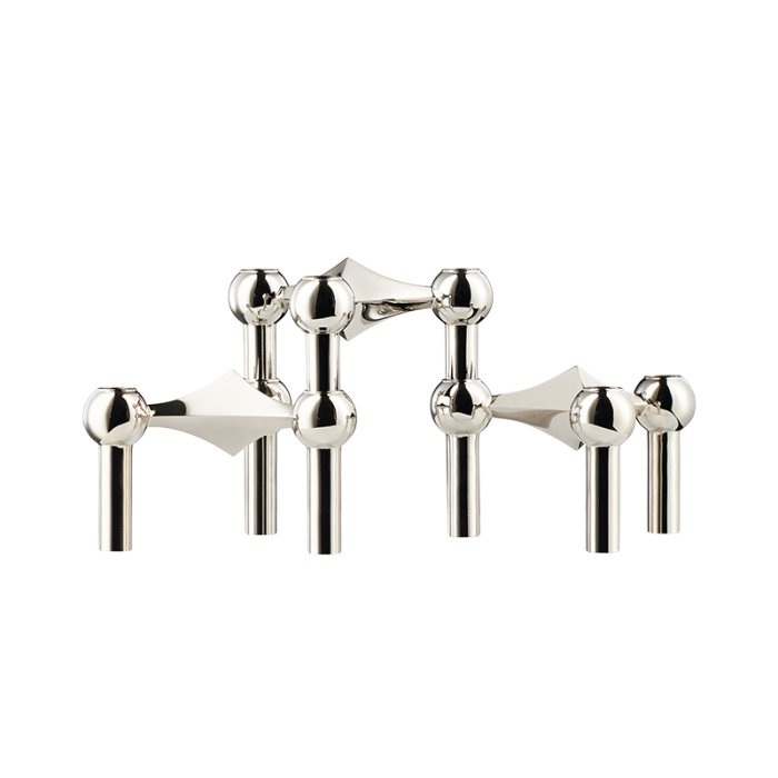 Stoff Nagel Lysestage - Krom - 3 stk