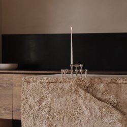 Stoff Nagel Lysestage - Krom - 3 stk