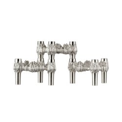 Stoff Nagel Lysestage Quist Brstet Krom 3 stk.