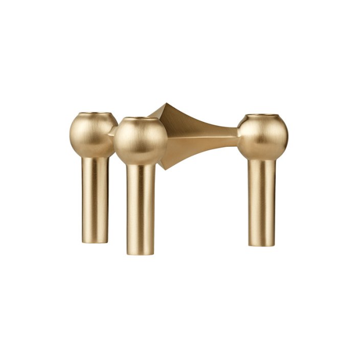 Stoff Nagel Lysestage Brstet Messing