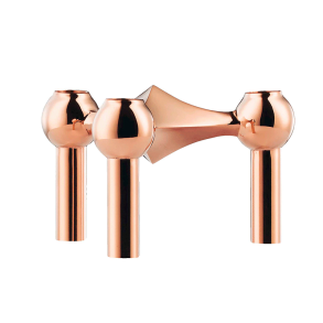 Stoff Nagel Lysestage - Rosa Guld Finish