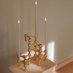 Stoff Nagel Lysestage - Rosa Guld Finish