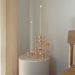 Stoff Nagel Lysestage - Rosa Guld Finish