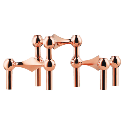 Stoff Nagel Lysestage - Rosa Guld Finish - 3 stk.