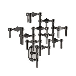 Stoff Nagel Wall Hanger Sort Krom