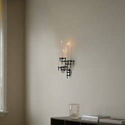 Stoff Nagel Wall Hanger Sort Krom