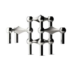 Stoff Nagel Lysestage - Krom - 3 stk