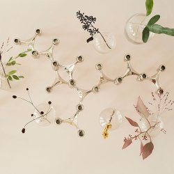 Stoff Nagel Lysestage - Krom - 3 stk