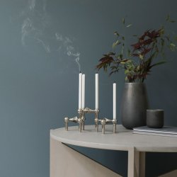 Stoff Nagel Lysestage - Krom - 3 stk