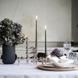 Stoff Nagel Lysestage - Krom - 3 stk