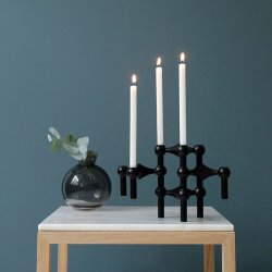 Stoff Nagel Lysestage - Sort