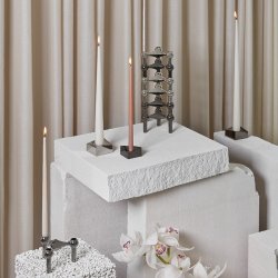 Stoff Nagel Reflect Lysestage - Sort Krom - Stor