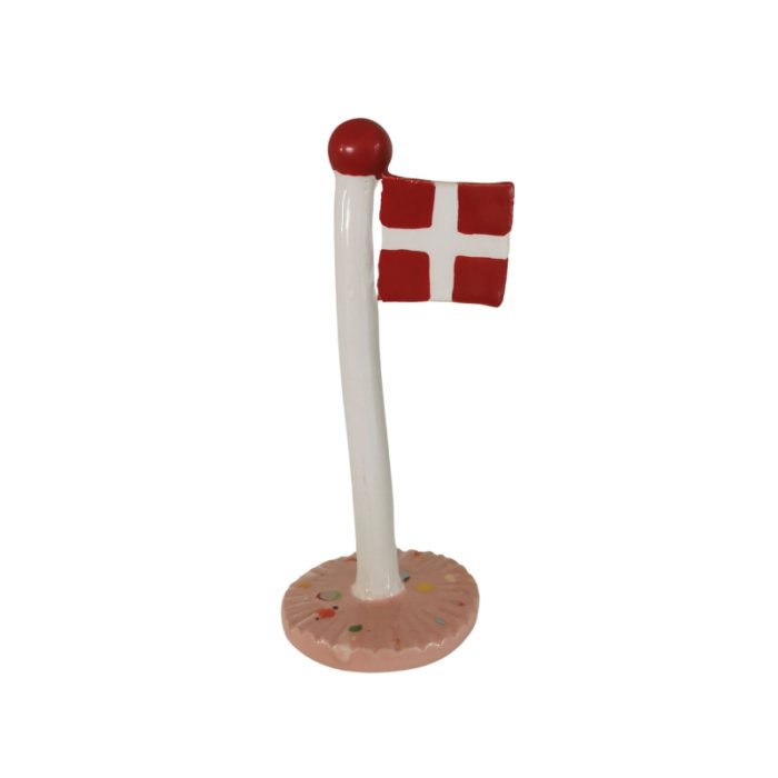 The Clay Play Klassisk Dannebrog Bordflag Blossom Pink Dot 14-18 cm