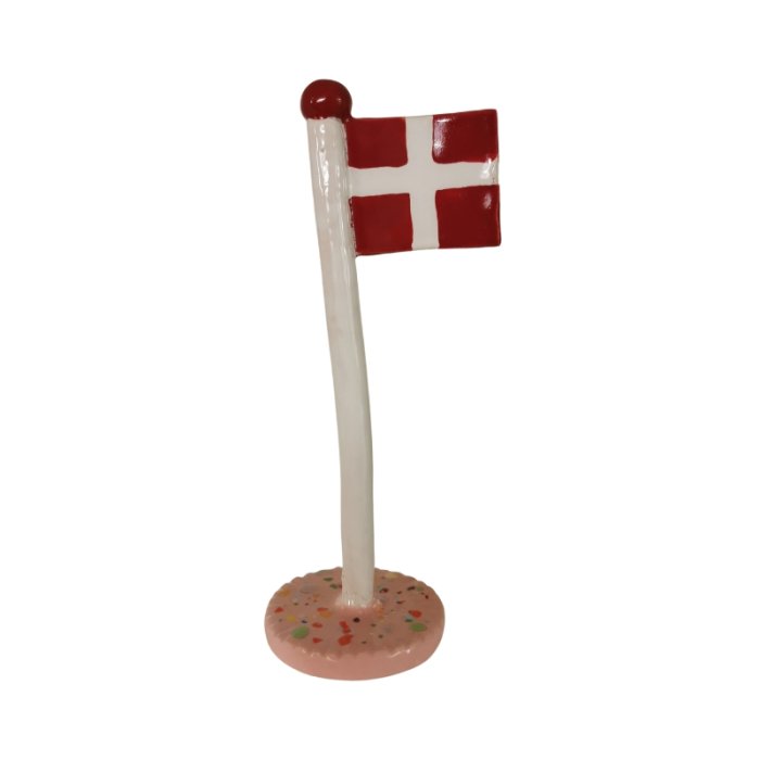 The Clay Play Klassisk Dannebrog Bordflag Blossom Pink Dot 18-23 cm