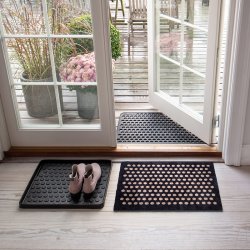 Tica Copenhagen Gulvmtte m. Dots - Sort/Sand - 40x60 cm