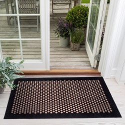 Tica Copenhagen Gulvmtte m. Dots - Sort/Sand - 67x120 cm