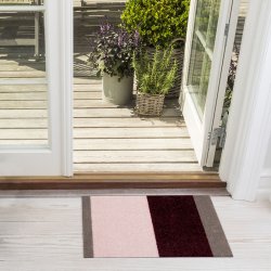 Tica Copenhagen Gulvm�tte Stripes Horisontal Bordeaux/Rose/Sand 40x60 cm