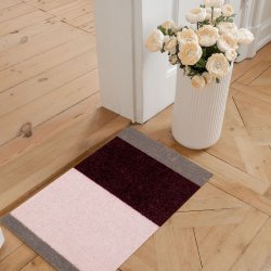 Tica Copenhagen Gulvm�tte Stripes Horisontal Bordeaux/Rose/Sand 40x60 cm
