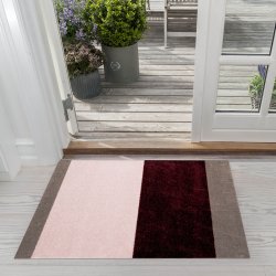Tica Copenhagen Gulvm�tte Stripes Horisontal Bordeaux/Rose/Sand 60x90 cm