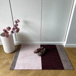 Tica Copenhagen Gulvm�tte Stripes Horisontal Bordeaux/Rose/Sand 60x90 cm