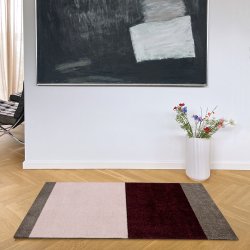 Tica Copenhagen Gulvm�tte Stripes Horisontal Bordeaux/Rose/Sand 67x120 cm