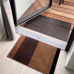 Tica Copenhagen Gulvm�tte Stripes Horisontal Cognac/M�rkebrun/Sort 40x60 cm