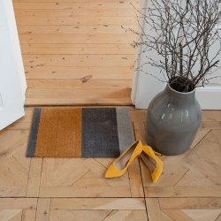 Tica Copenhagen Gulvm�tte Stripes Horisontal - Lys Gr�/Gr�/Dijon 40x60 cm