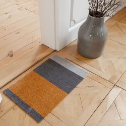 Tica Copenhagen Gulvm�tte Stripes Horisontal - Lys Gr�/Gr�/Dijon 40x60 cm