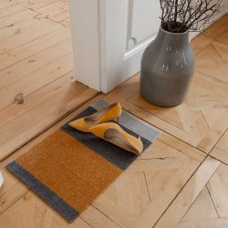 Tica Copenhagen Gulvm�tte Stripes Horisontal - Lys Gr�/Gr�/Dijon 40x60 cm