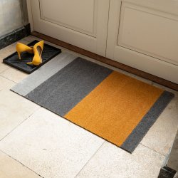 Tica Copenhagen Gulvm�tte Stripes Horisontal - Lys Gr�/Gr�/Dijon 60x90 cm